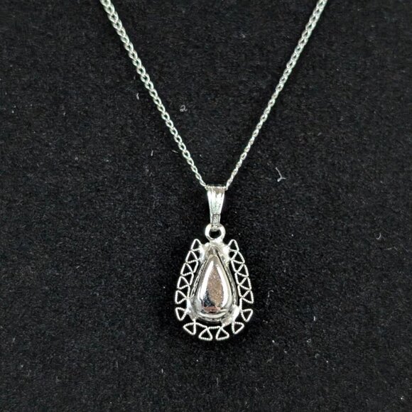 Vintage Sterling Blue Rhinestone Necklace - Picture 4 of 7